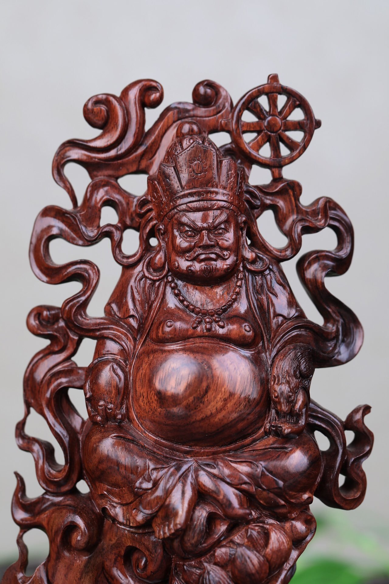 黄财神海南黄花梨大黑线顺纹镂空设计匠艺海南黄花梨