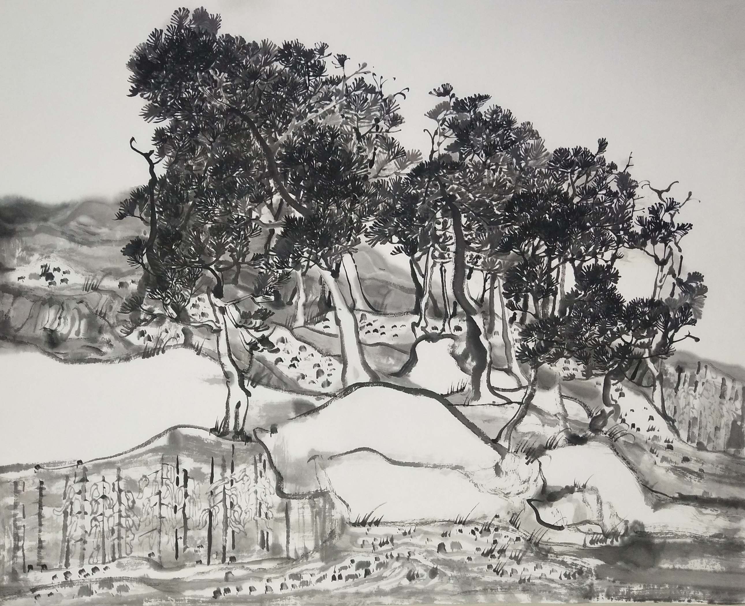 千石景致【武广军中国画作品】写生在路上——蒙山篇