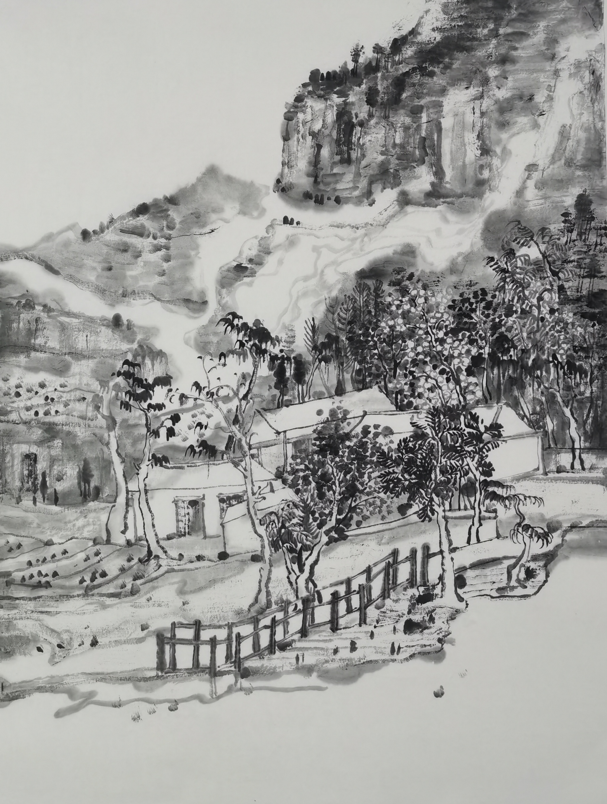 千石景致【武广军中国画作品】写生在路上——蒙山篇