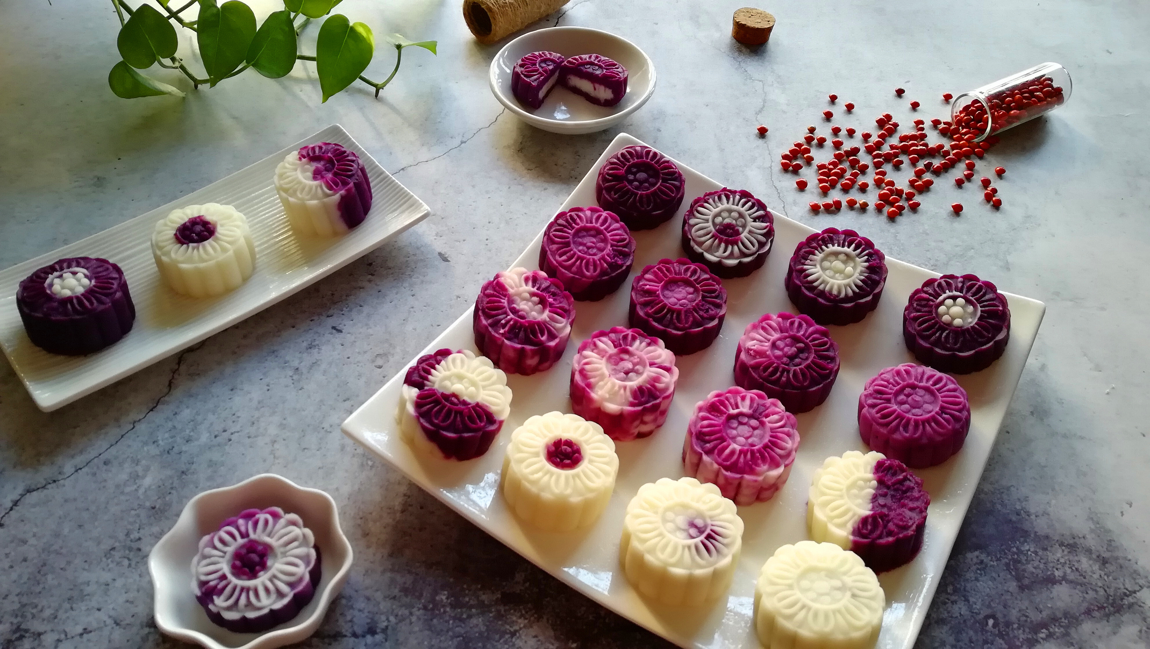 治愈系甜品紫薯山药糕!