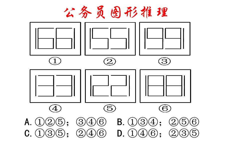 公务员图形推理看起来是数字我们该怎么分组呢