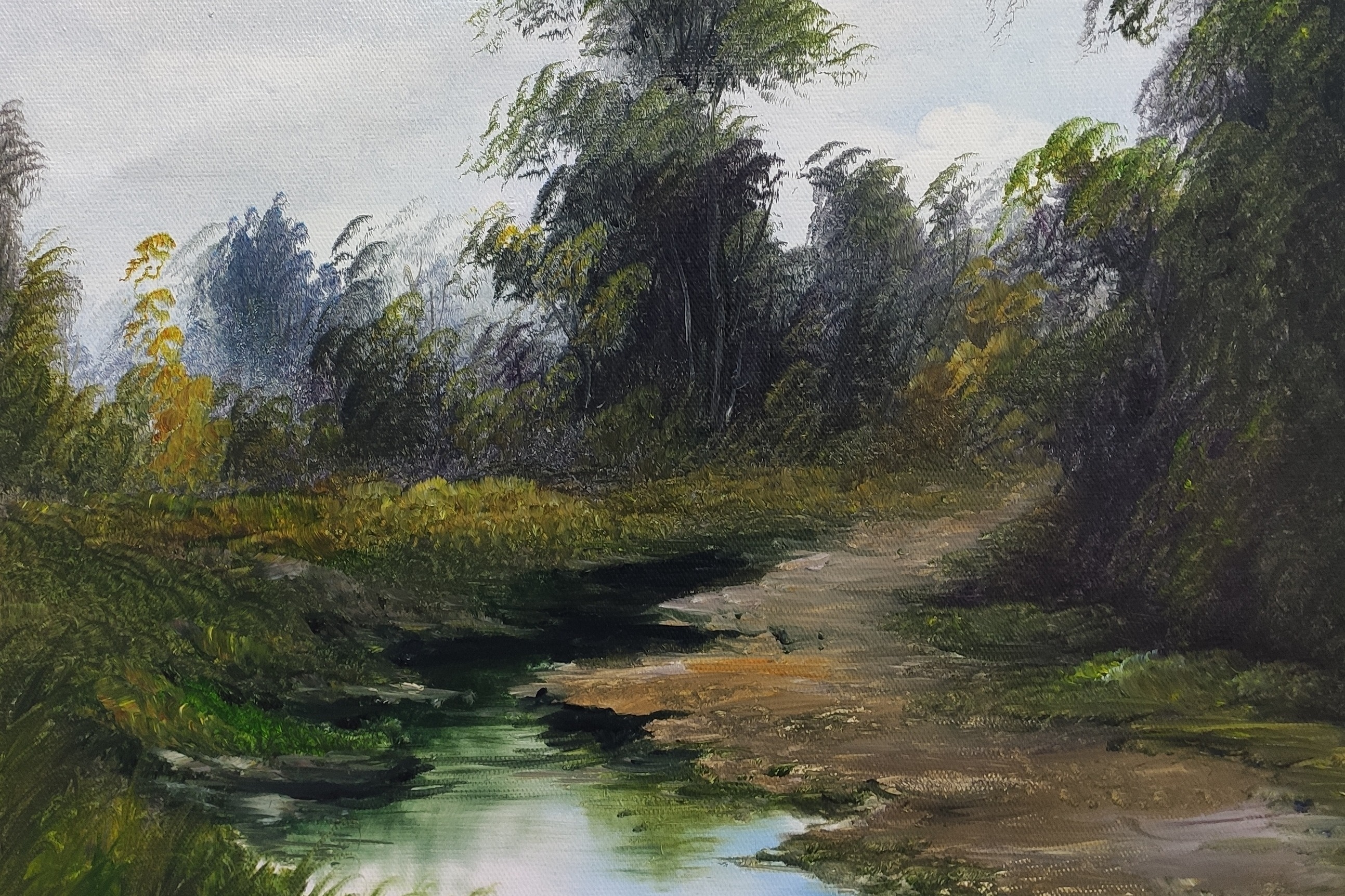 刀画中的乡间风景画出了淳朴的自然风光来看看画面最后的处理吧