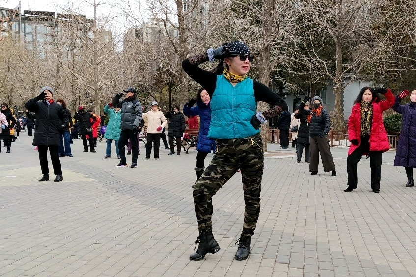 陶然亭广场舞冬天里的一把火音乐动感舞步简单