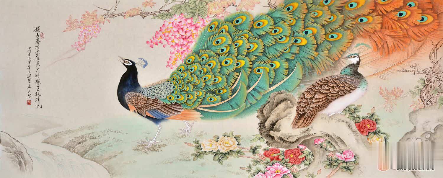 卧室装饰字画 名家手绘花鸟画意境深远__凤凰网