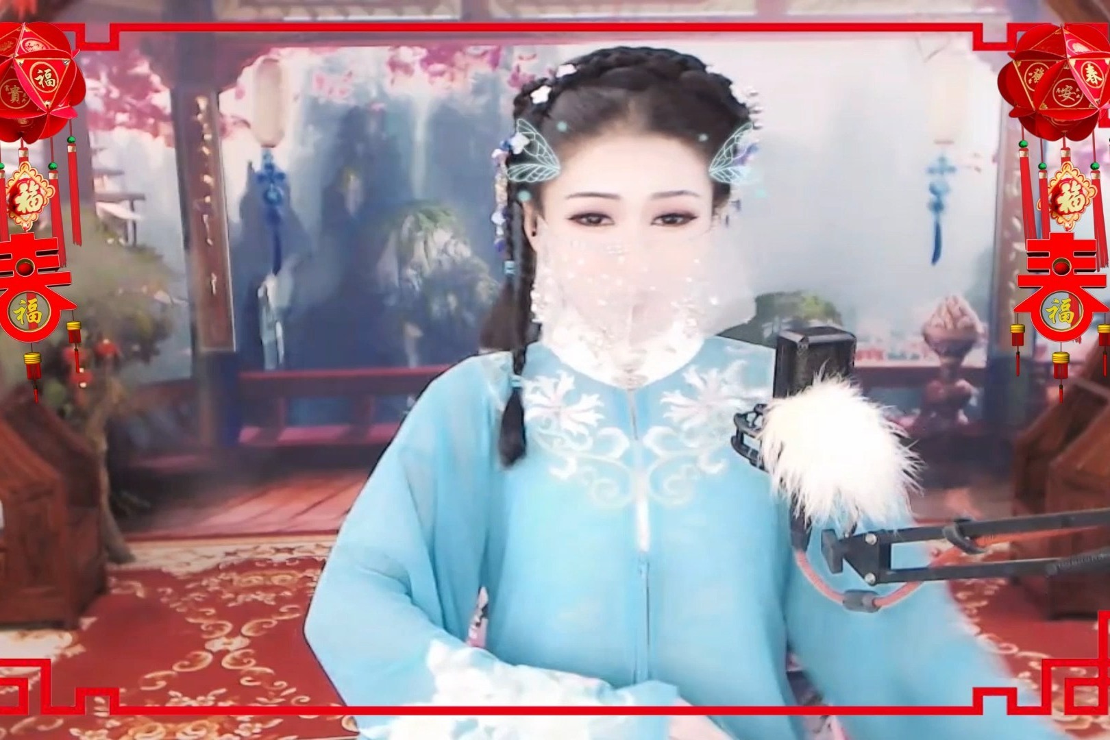 美女主播古筝女儿演奏刀剑如梦优美琴声演绎经典