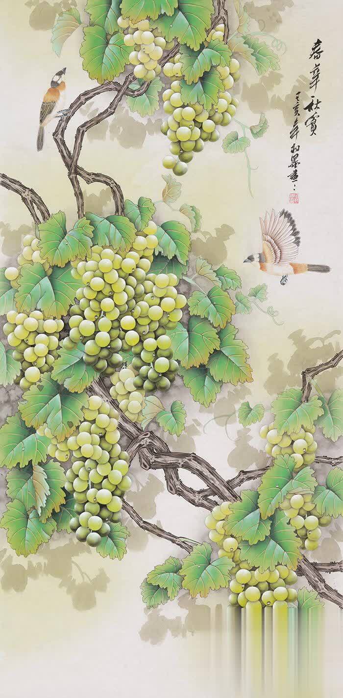 羽墨新品葡萄图《春华秋实》