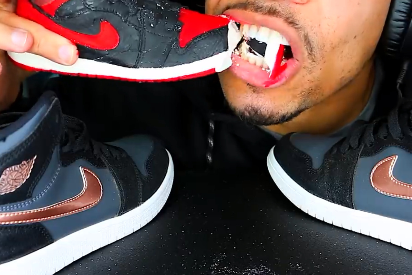 潮人另类吃"鞋子",酷爱潮流文化,连零食都跟随潮流