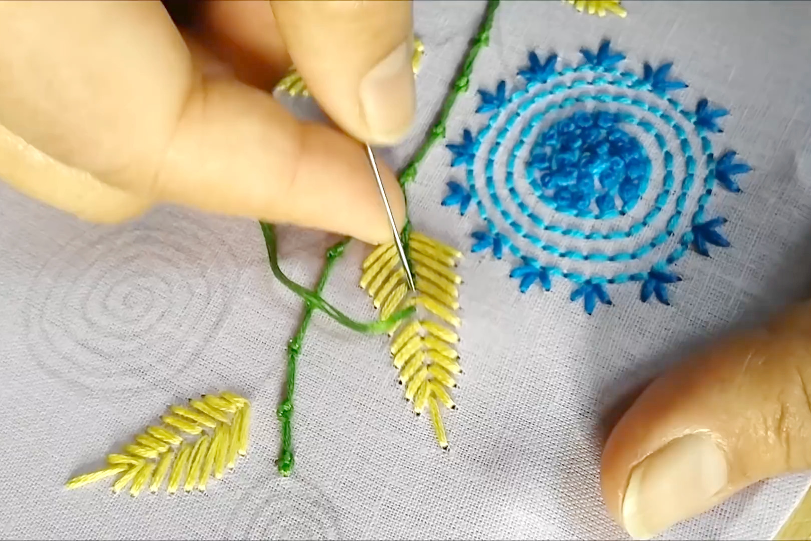 刺绣教程：星月花刺绣图案，6种针法教你绣