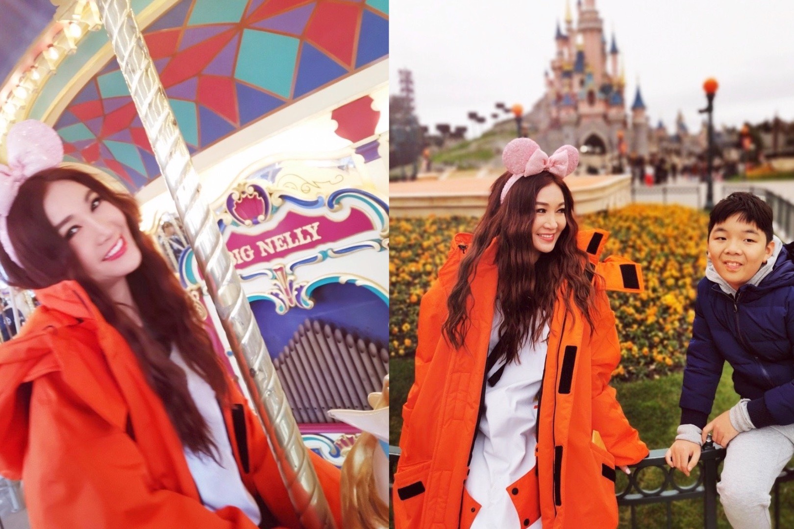 温碧霞晒一家三口游玩照，老公仿佛叔叔辈，儿子长相完全不像爸妈