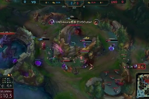 VG上头错失打大龙，滑板鞋失误前滑，LNG圣枪哥铁男能打能抗