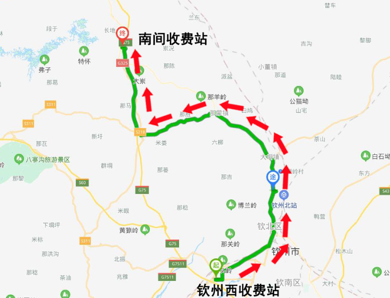 广西357国道全程路线图图片