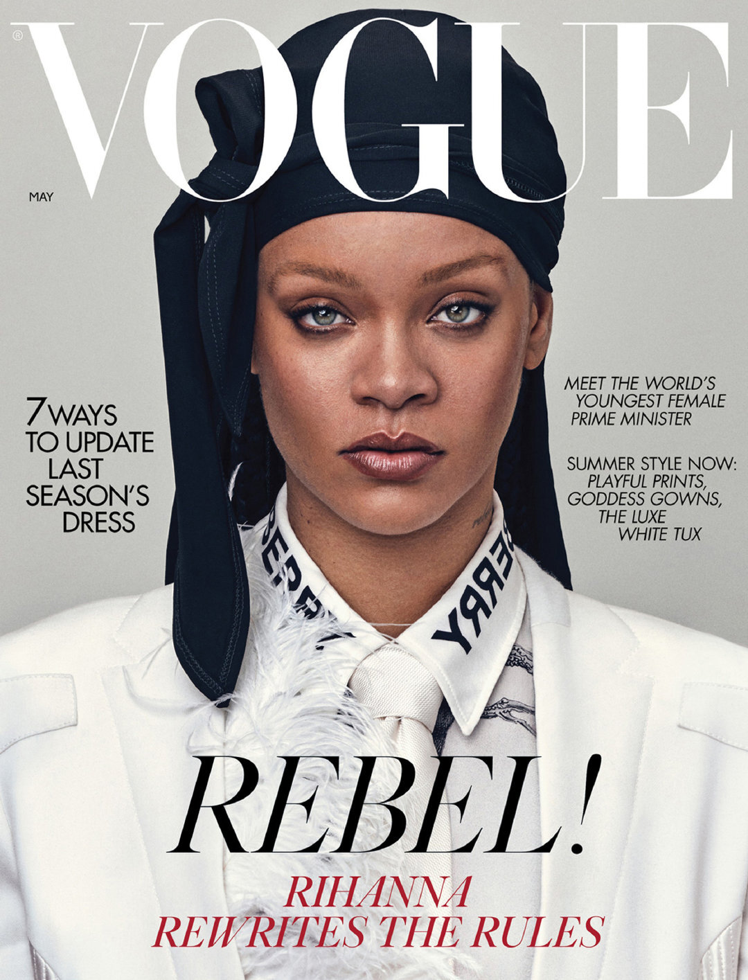 “黎超模”Rihanna登上英国版《Vogue》5月刊封面_凤凰网