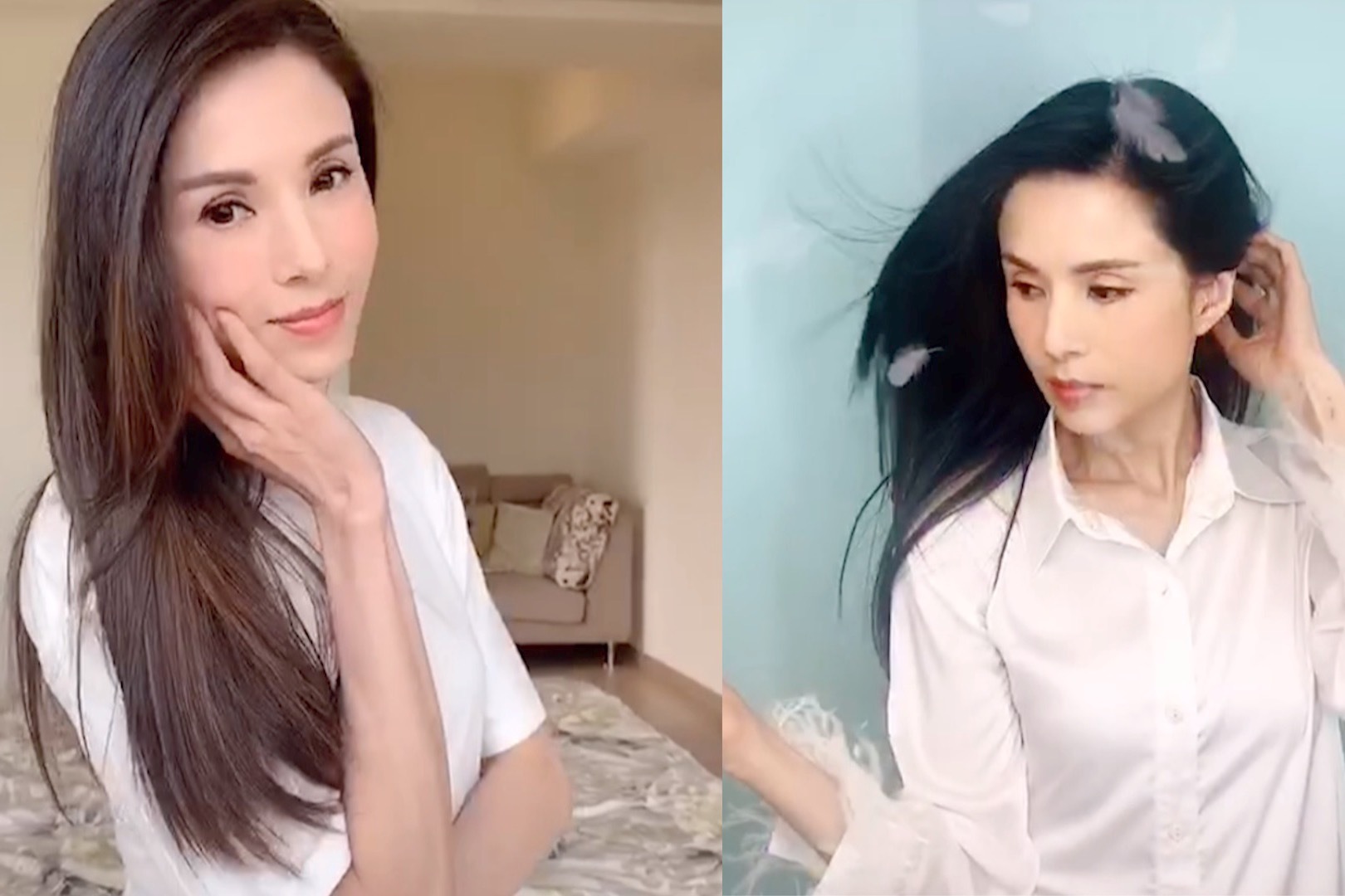 李若彤晒换装视频，53岁单身未婚，问及是否错过古天乐时保持沉默