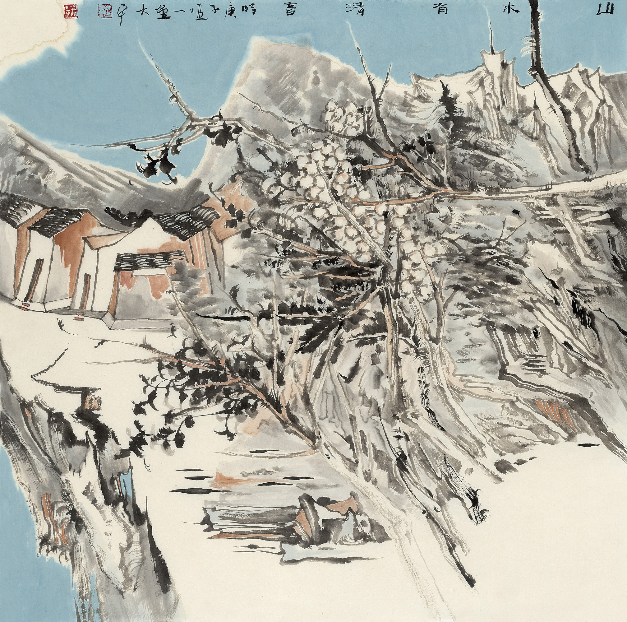 中国美术家协会会员肖大平斗方山水画作品