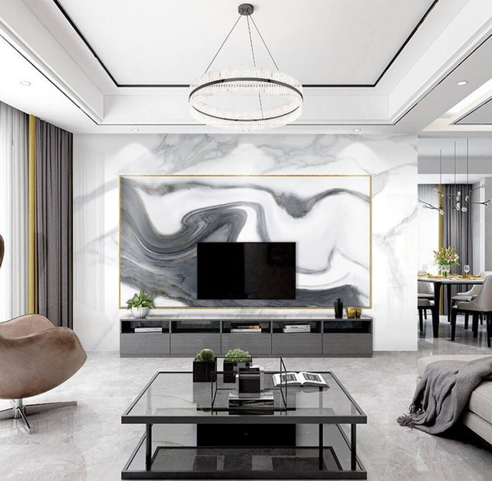 【轻奢石纹大板】都2020年了,你家背景墙还敢这么丑吗?