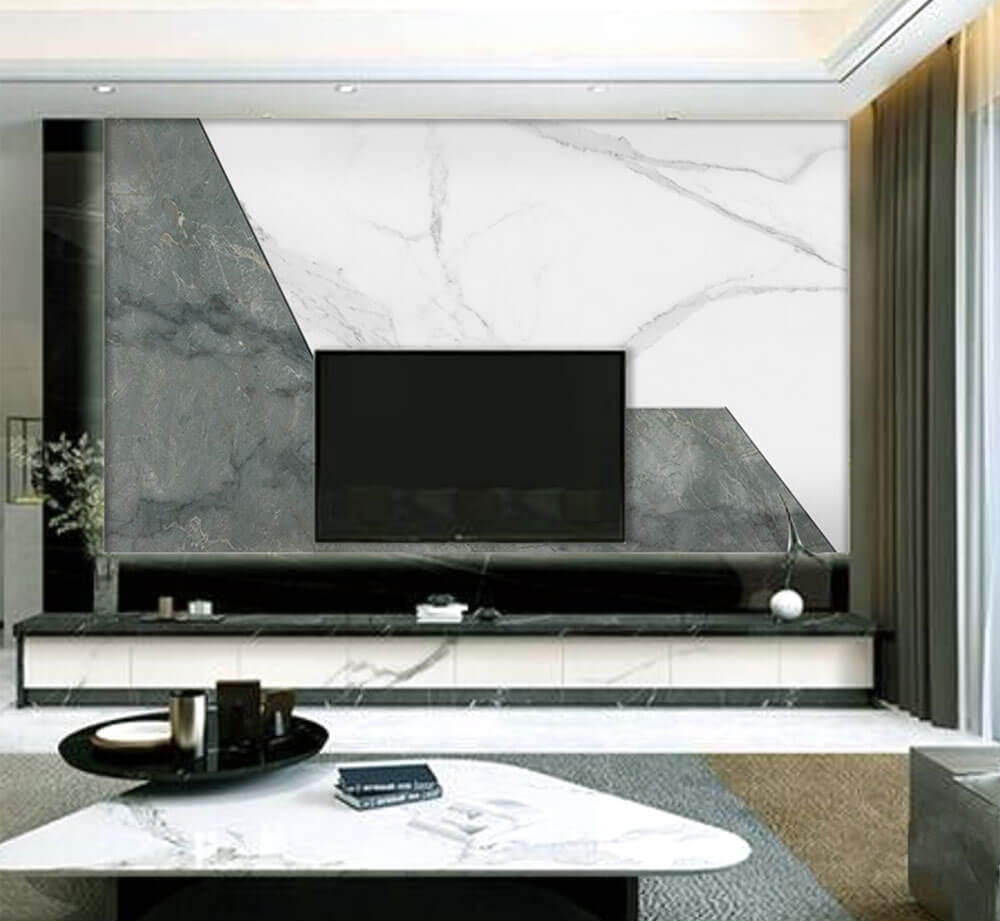 轻奢石纹大板都2020年了你家背景墙还敢这么丑吗