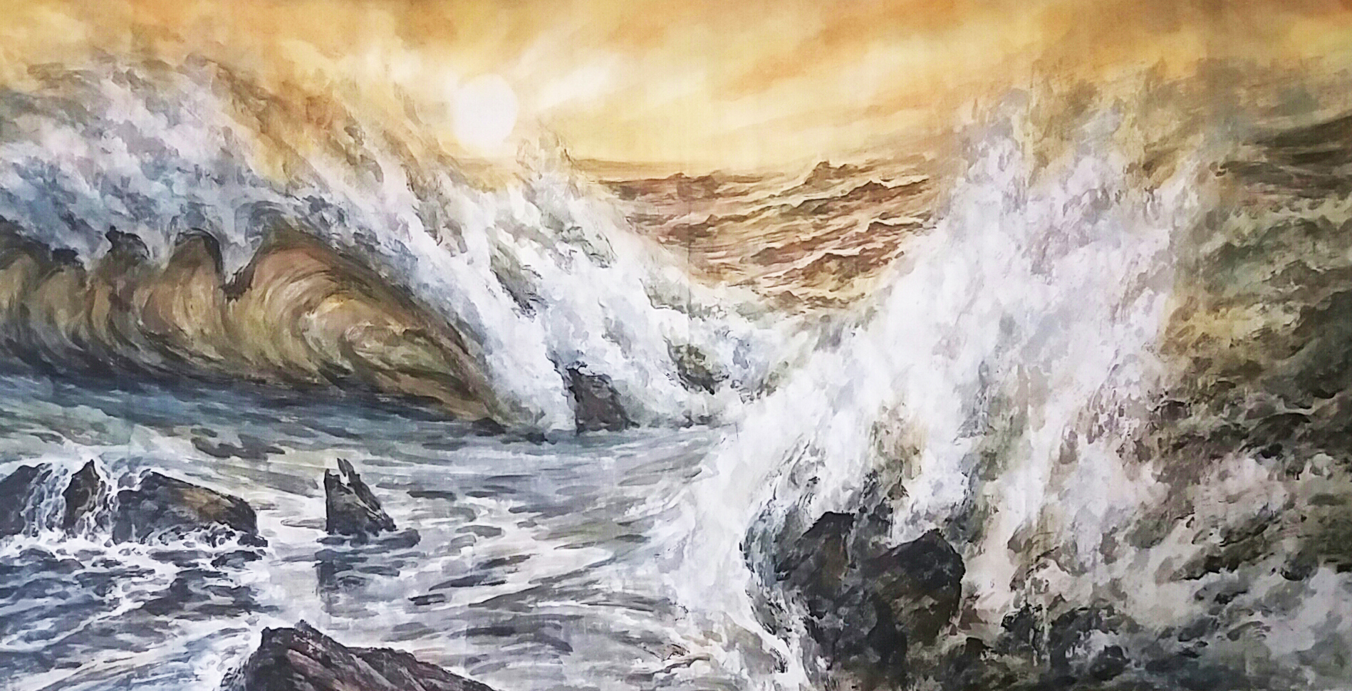 苏继海先生中国画年度巨制《大海系列》作品欣赏