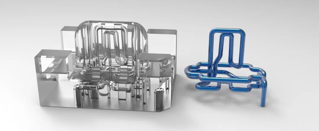 容纳盒顶部3d打印随形水路示意图