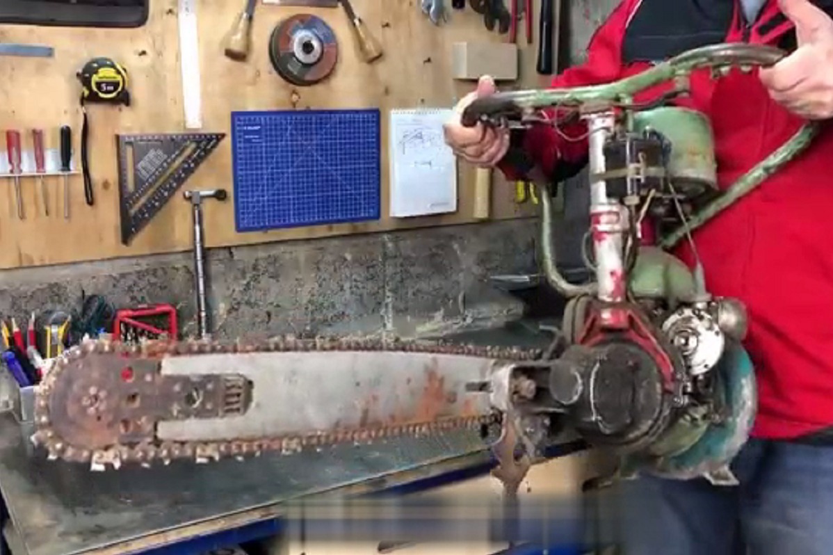 破旧的老式链锯修复过程,全部零件拆解翻新,最后成果堪比新品!