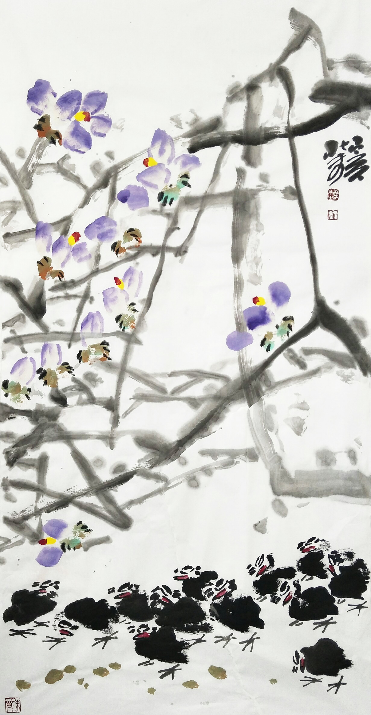 中国当代实力派大写意花鸟画家——杜未 作品欣赏__凤凰网