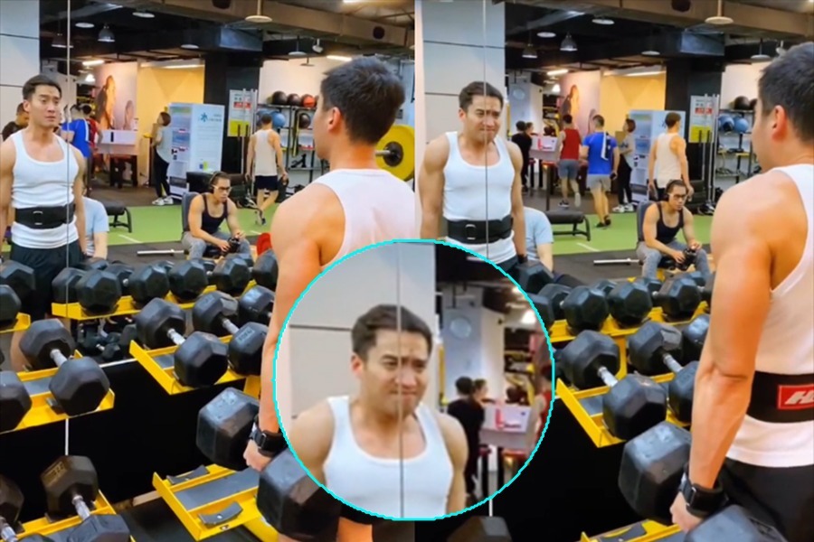 赖弘国离婚风波后努力健身，累出表情包自侃全健身房“最狰狞”