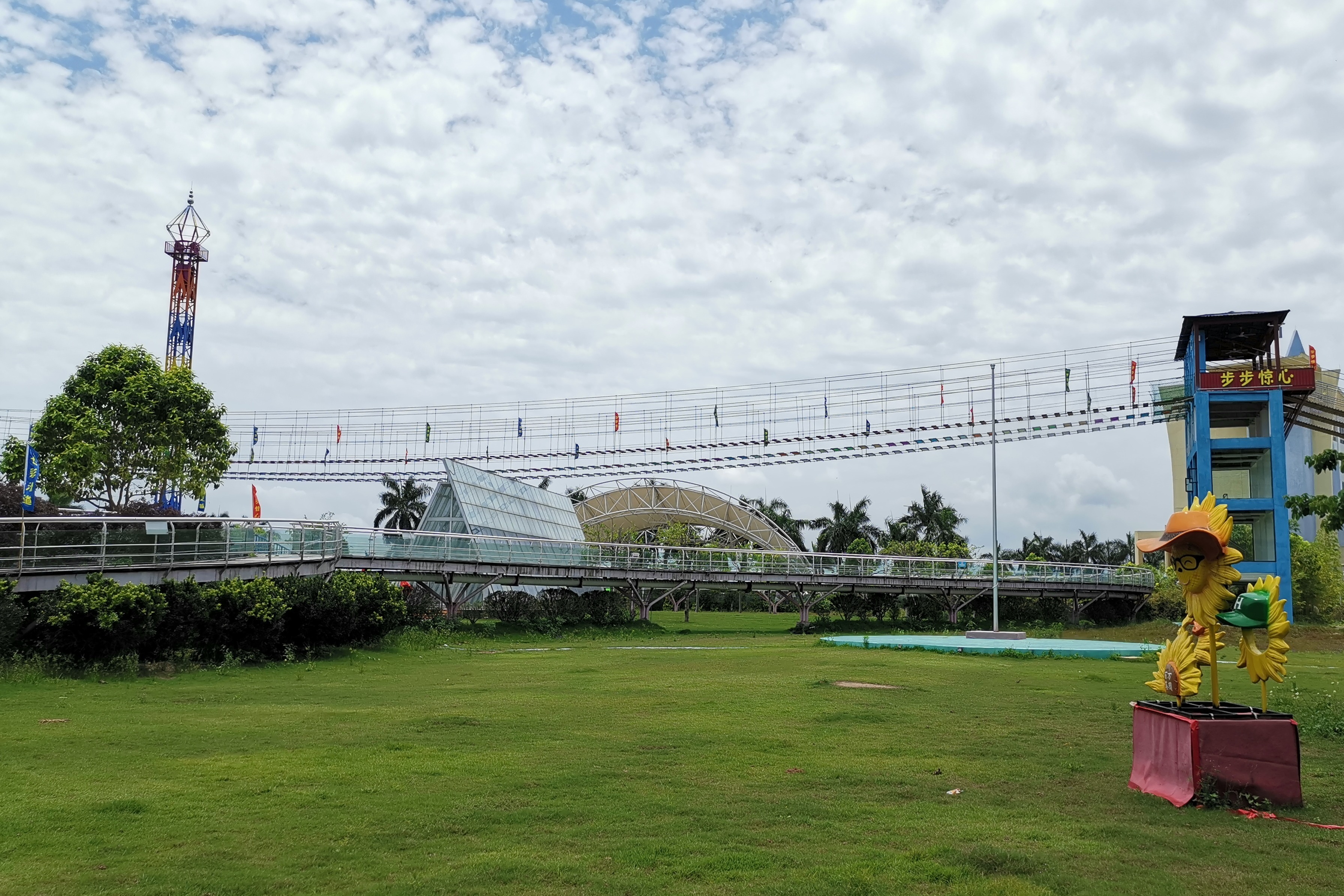 广州南沙百万葵园 步步惊心 空中索桥11