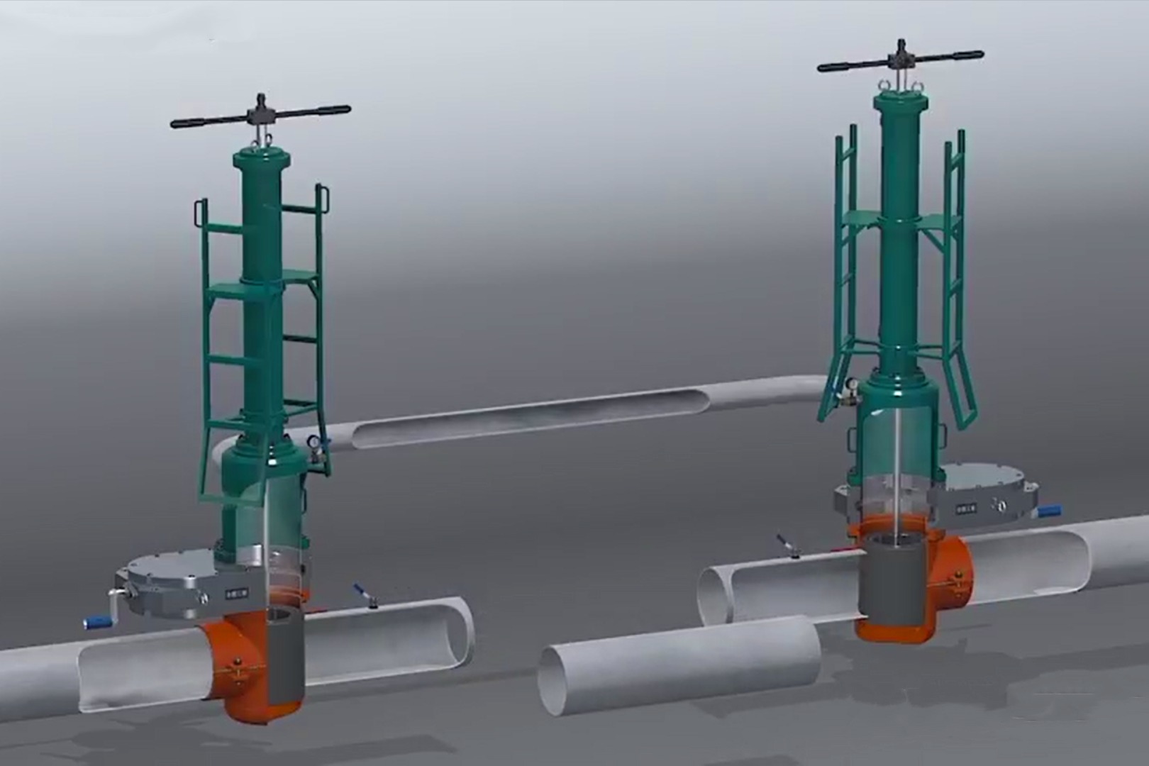 3D动画还原，天然气不关闭的情况下，如何更换新的管道