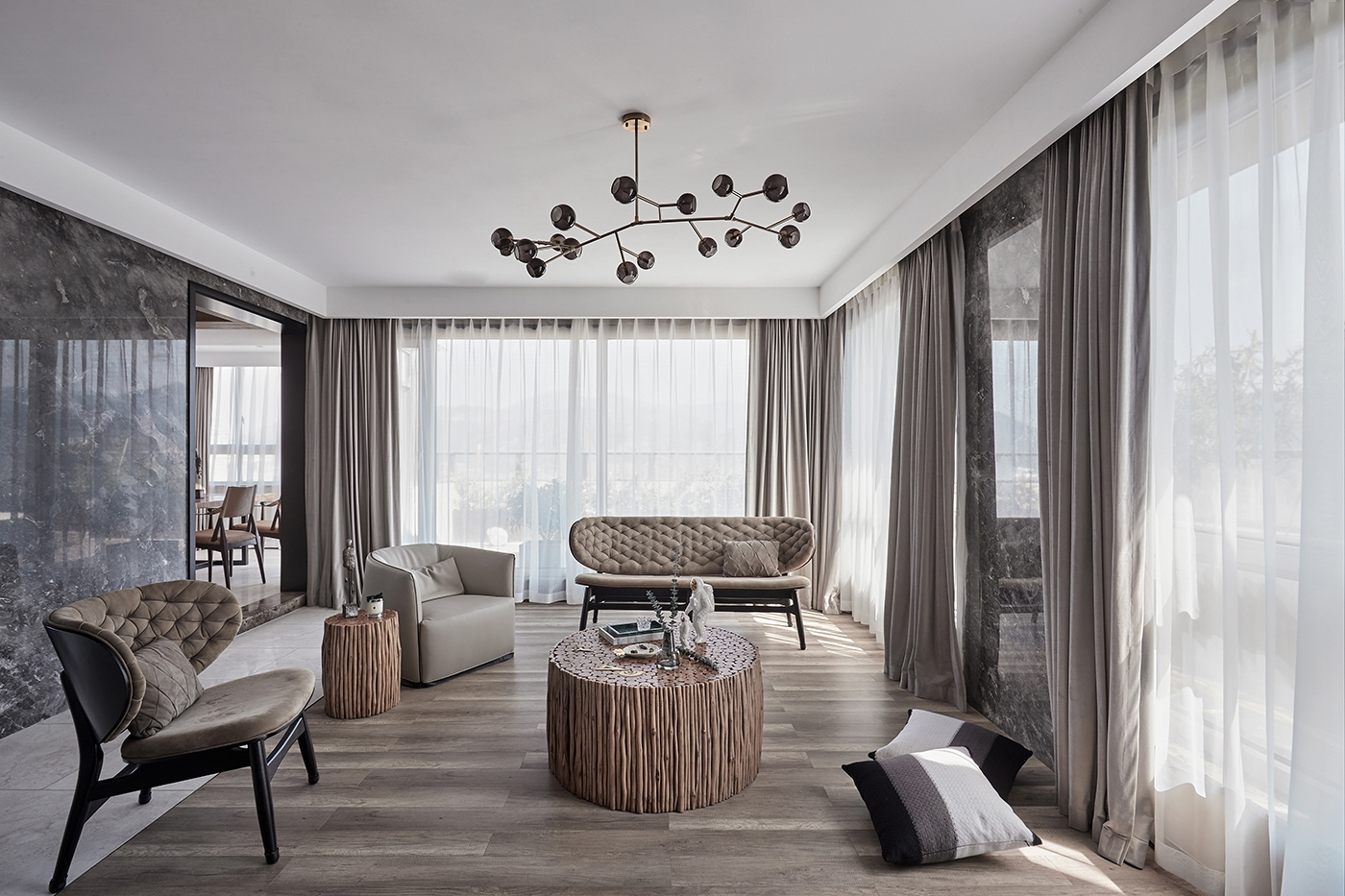 400平现代风格软装效果图,演绎质感美学