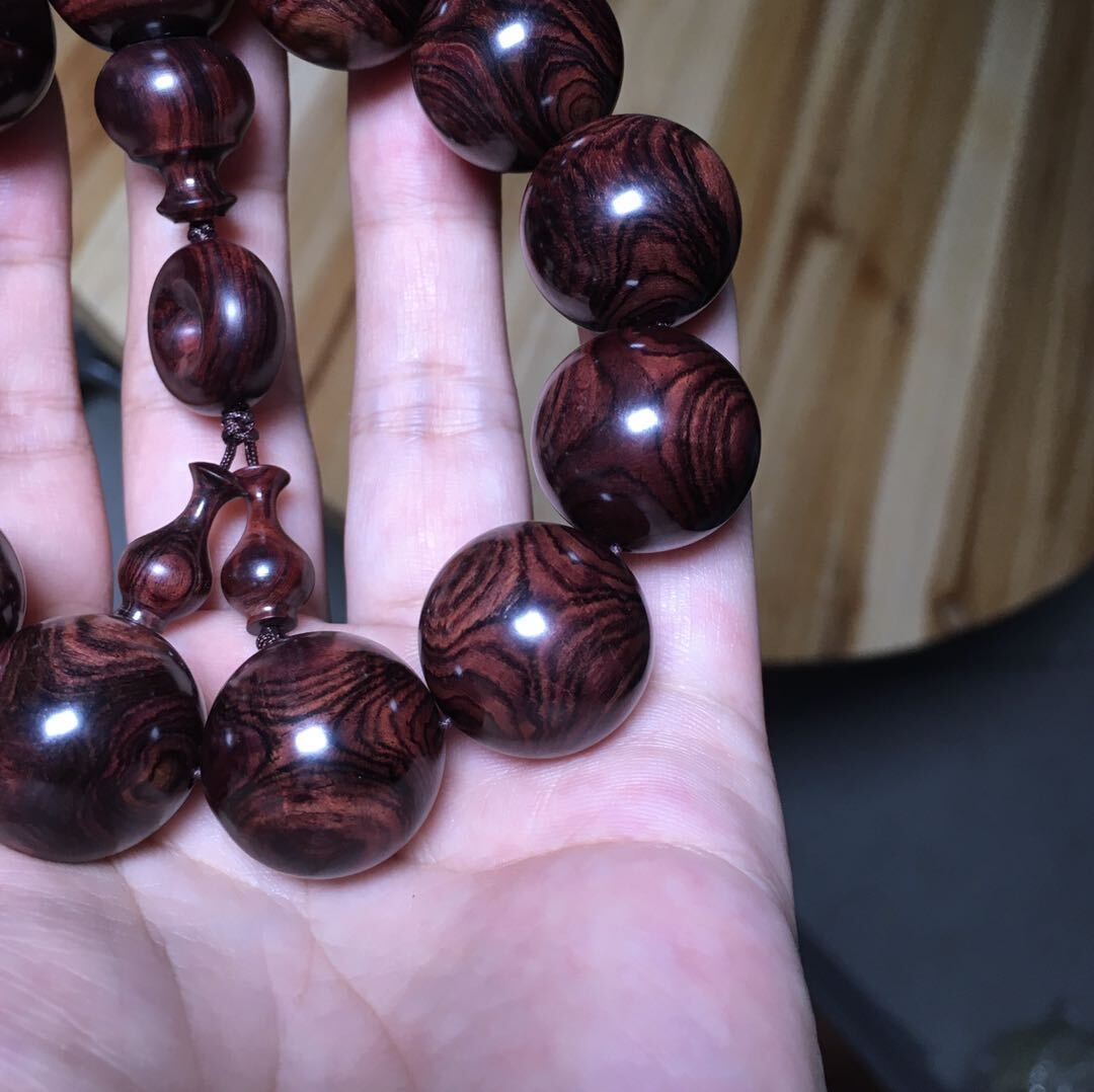 海南黄花梨紫油梨老料x纹对眼手串欣赏