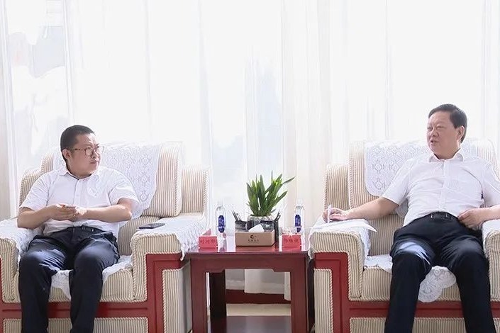 杨维俊与猪八戒股份有限公司副总裁刘川郁一行座谈
