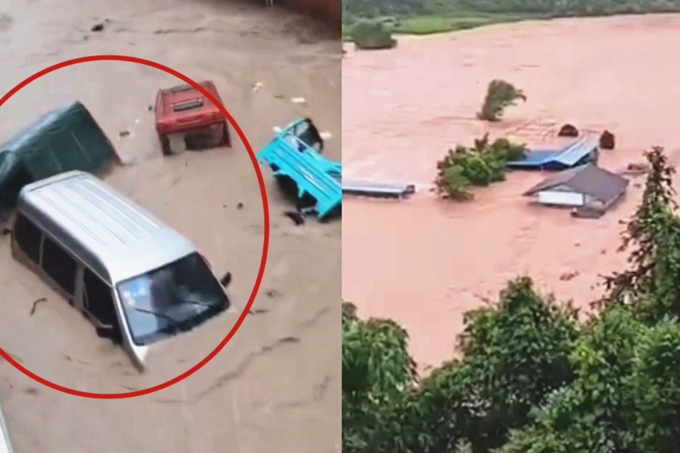 30多万人受灾！实拍：广西遭暴雨侵袭引发洪灾 洪水冲跑轿车！