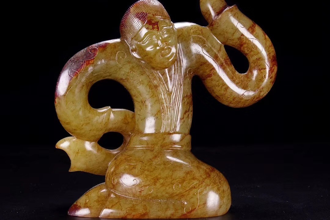 古代玉器东汉和田籽料舞人