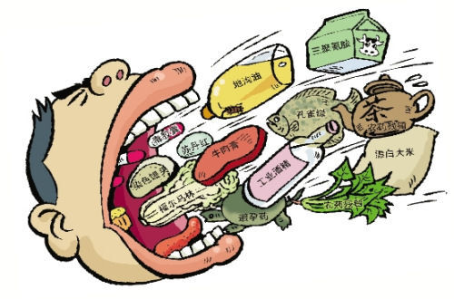 ②食物的毒:农药残留,重金属污染,高温油炸食品,加工食品,防腐剂,化学