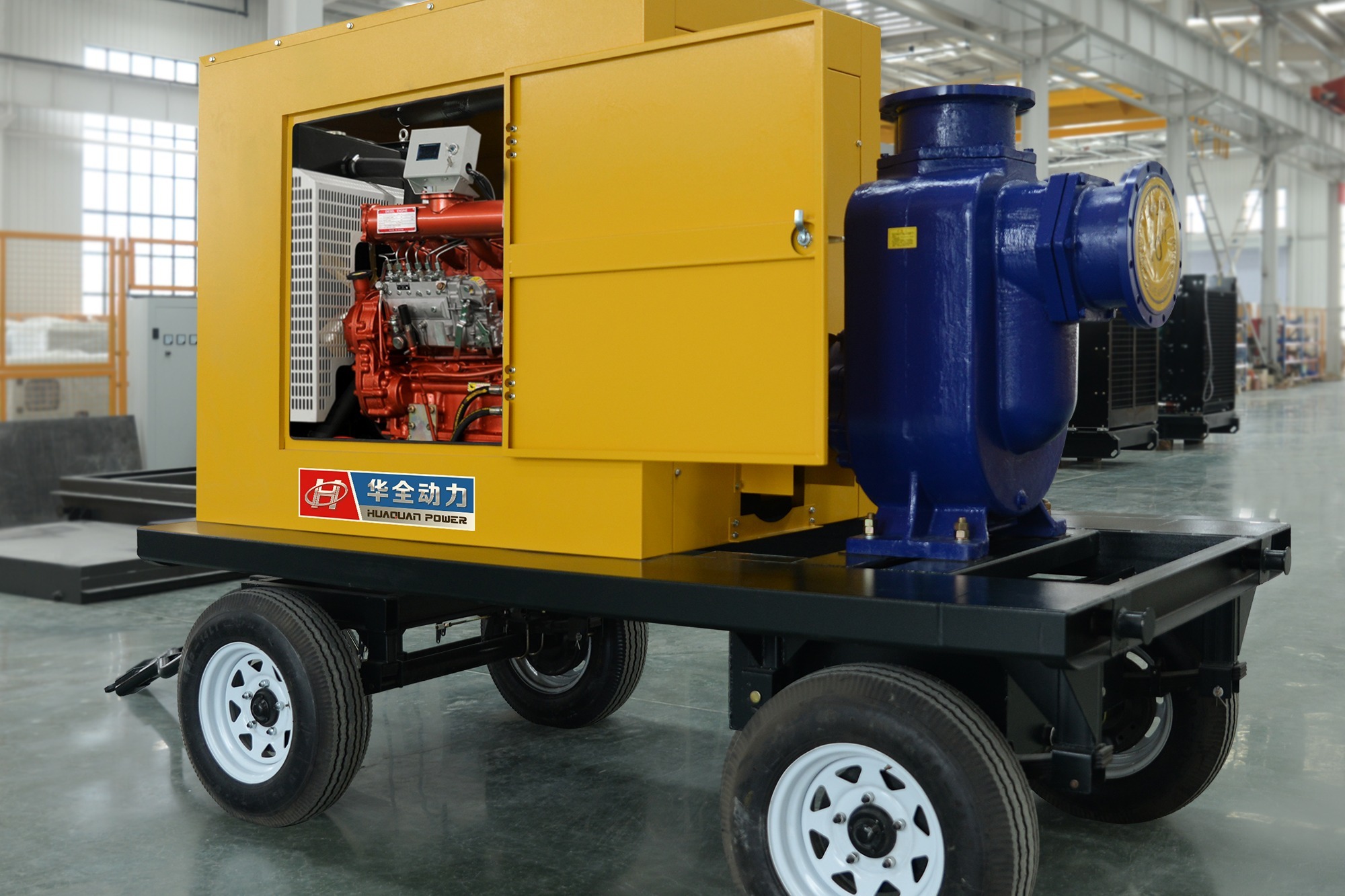 防汛救灾用75kw水泵机组检测现场水泵机组厂家