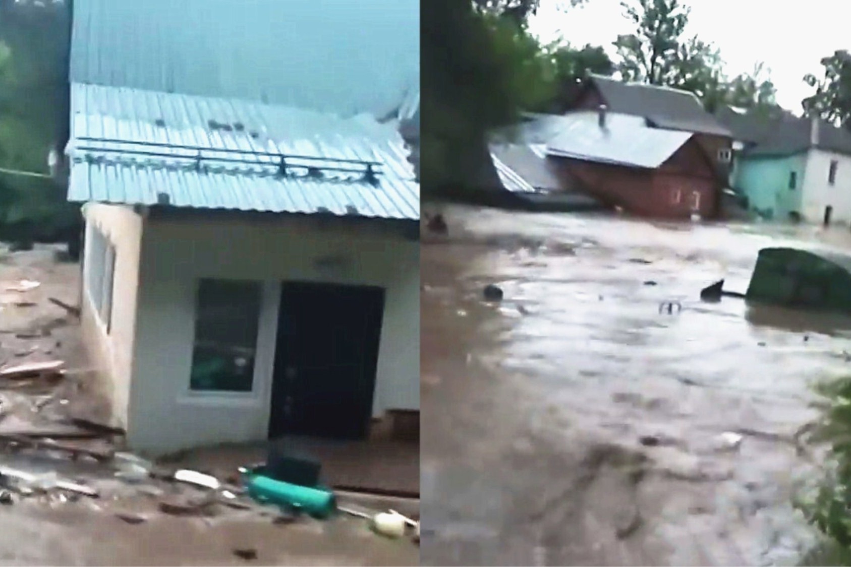 房屋整栋被冲走瞬间！实拍俄罗斯暴雨一水坝垮塌 民房被洪水淹没