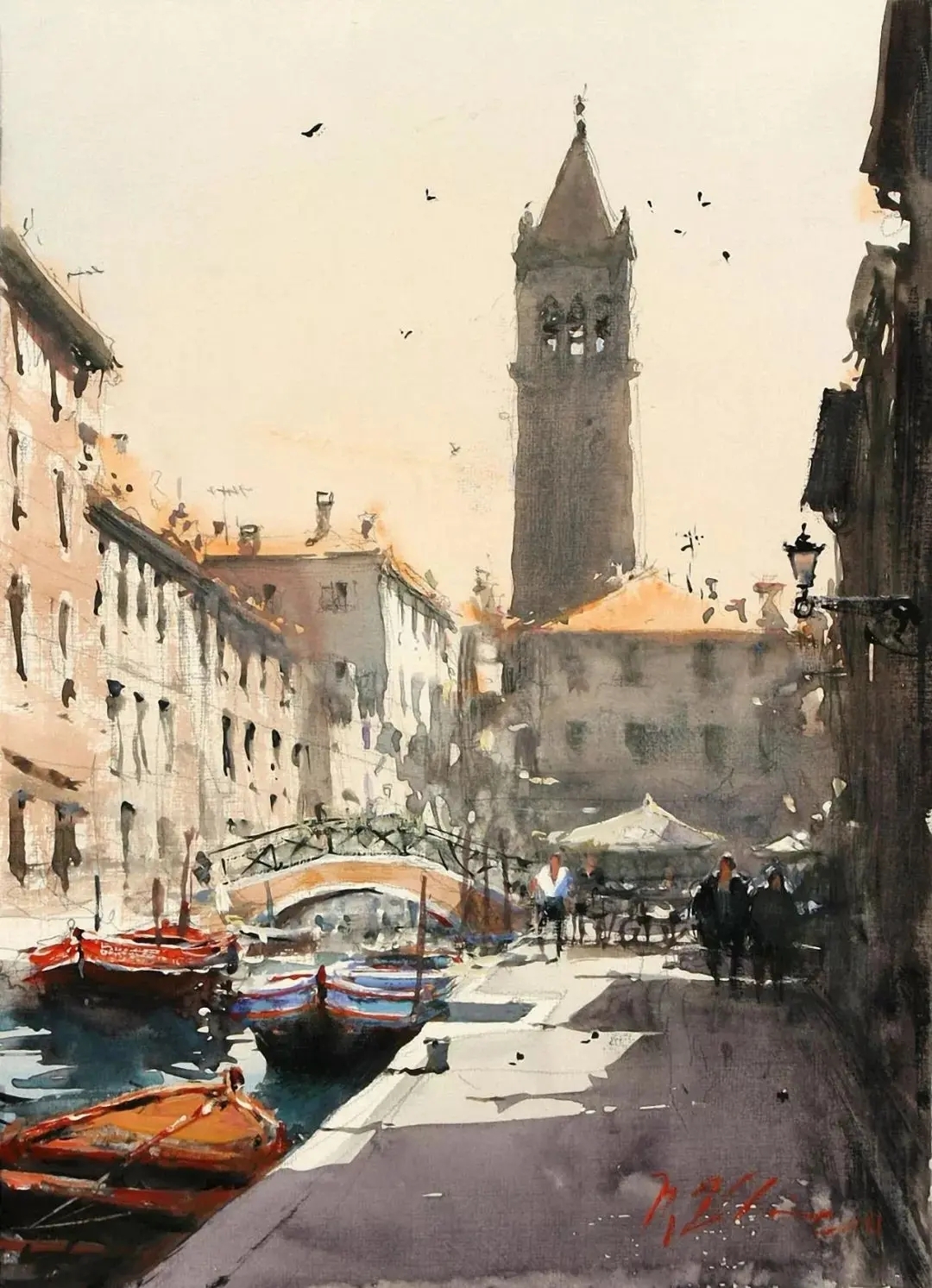 当代水彩画印象派领军人物澳大利亚画家约瑟夫祖布科维奇