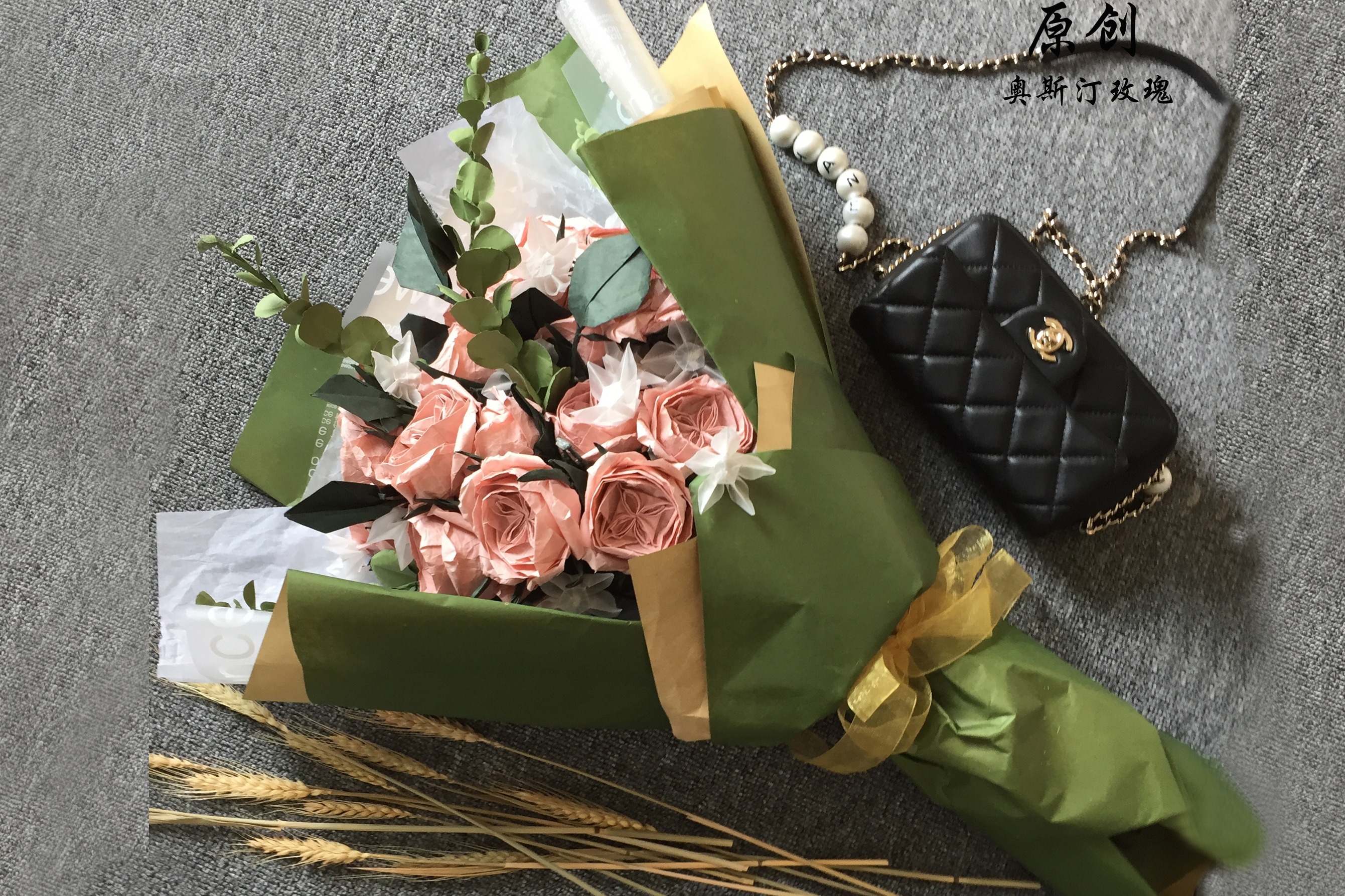 皮皮玫瑰折纸-奥斯汀玫瑰折纸 七夕手工礼物 子龙原创