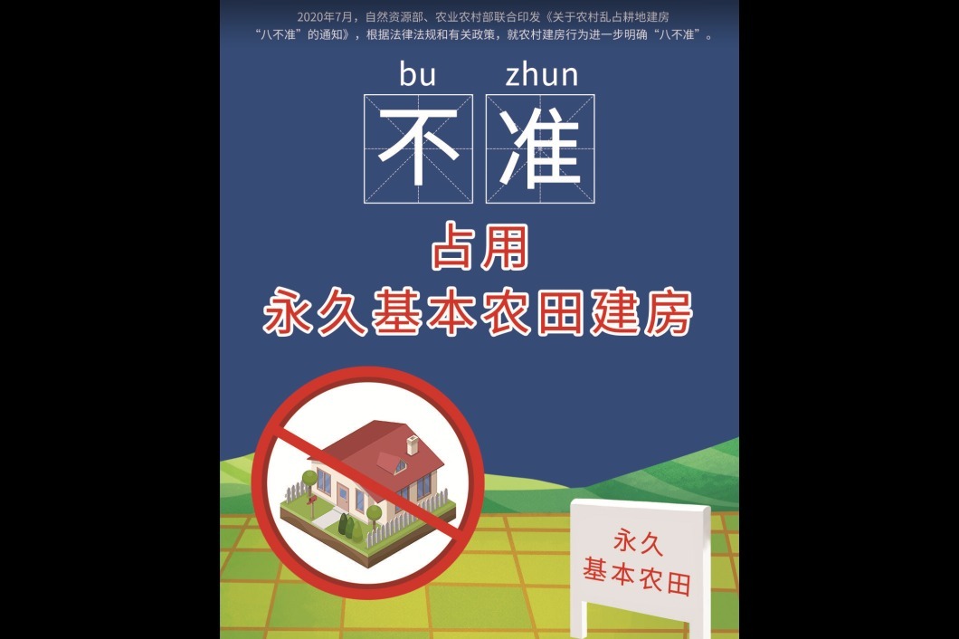 农村乱占耕地建房“八不准”