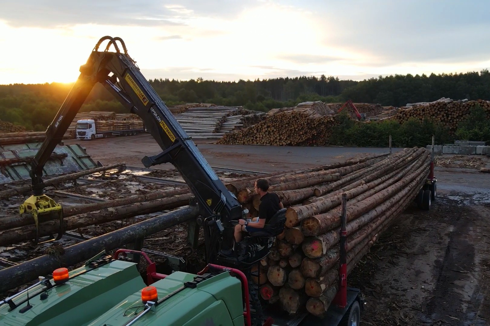 丛林里砍伐的树木，是如何运往木材厂的？一个司机加一辆卡车就行