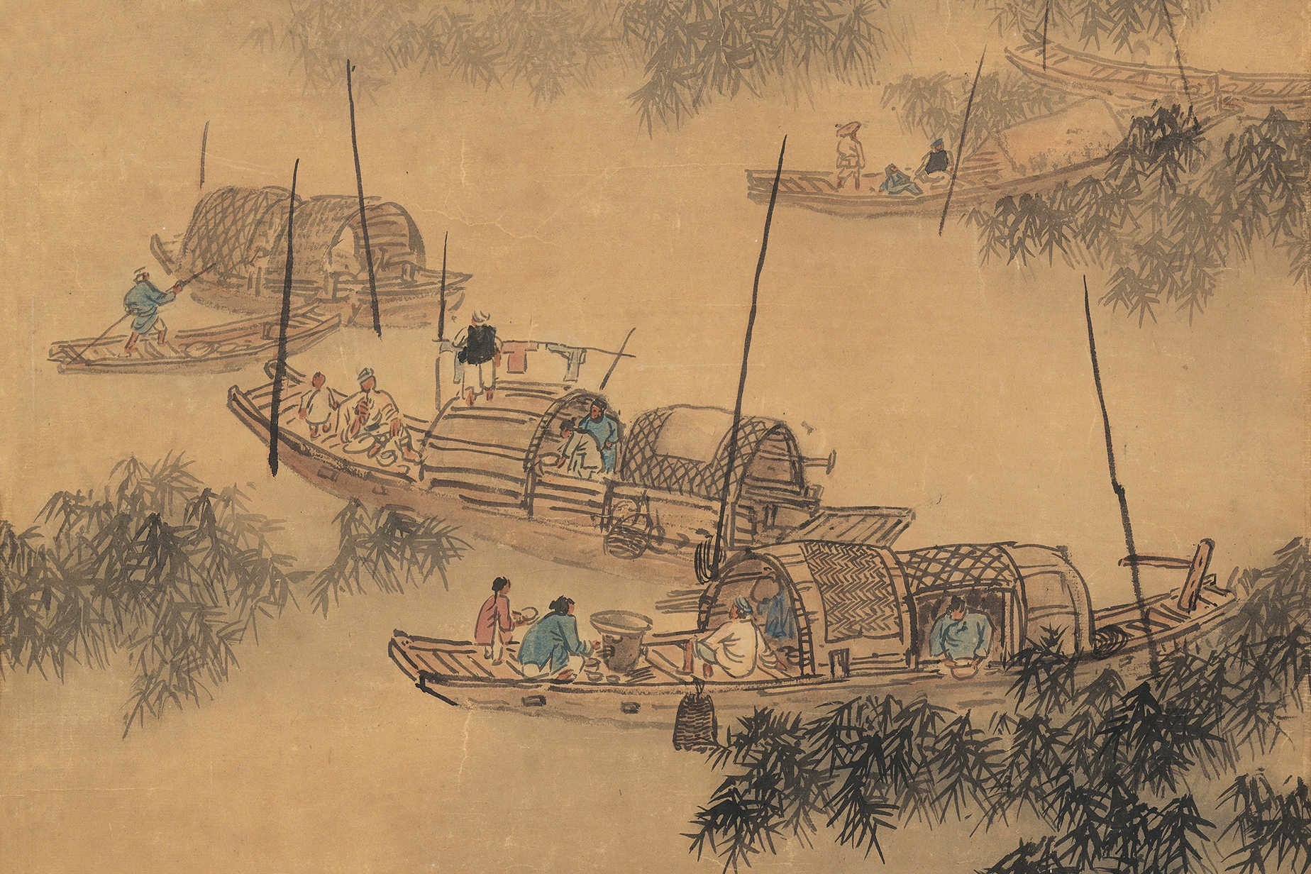 关山月国画《春江水暖》