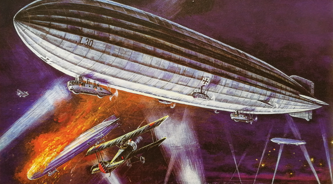 百年前英伦上空魔影笼罩,德军巨型航空器肆虐伦敦