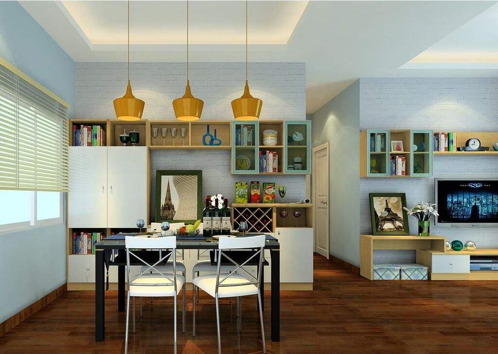 大化利用空间,例如地柜 吊柜的组合,能为餐厅带来丰富实用的储物功能