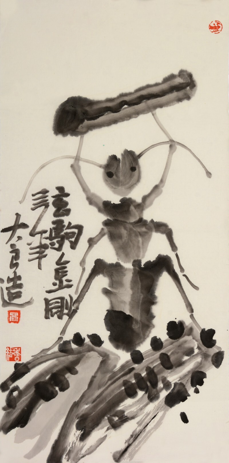 文人画家霍香结笔下的蚂蚁火了