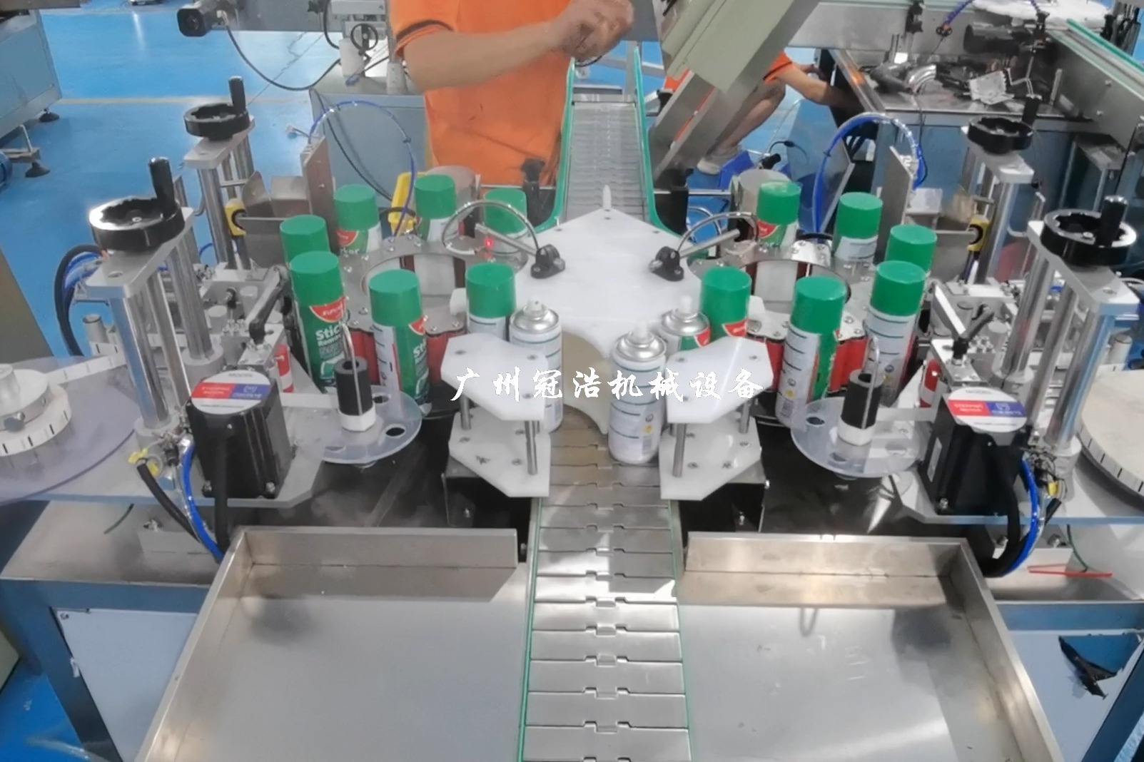 贴管机，全自动定位贴管机，气雾剂瓶定位贴管机