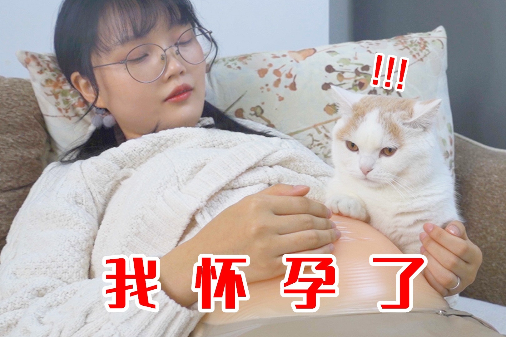 假如女主人怀孕了，猫咪会不会保护孕妇？猫：有点懵！