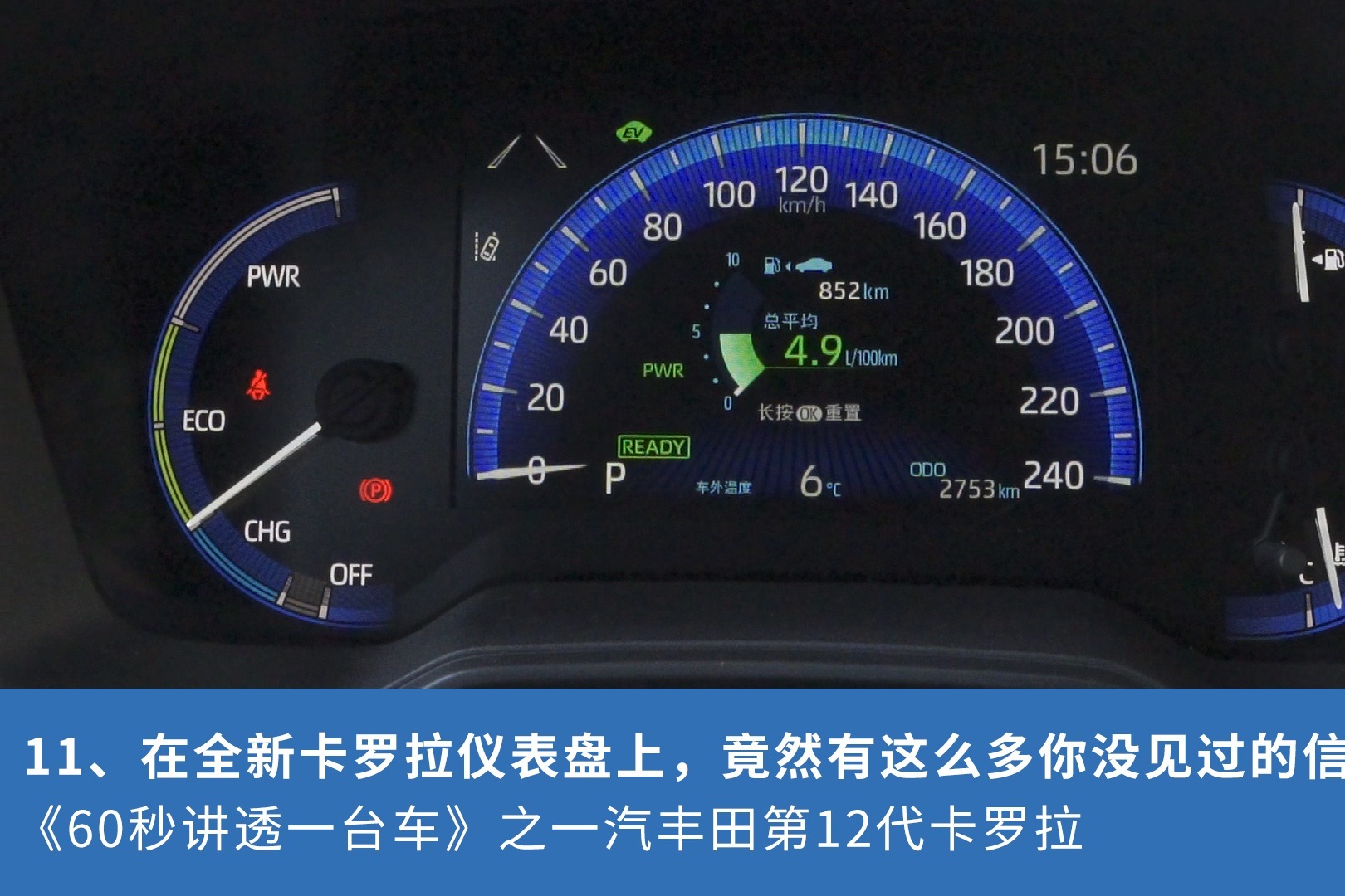 11、在全新卡罗拉仪表盘上，竟然有这么多你没见过的信息