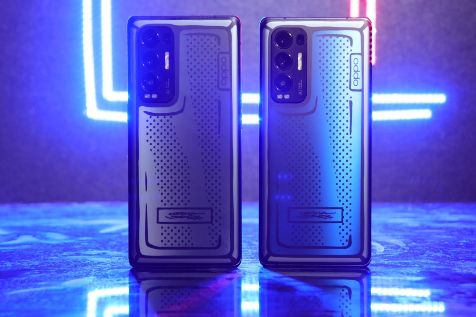reno5pro艺术家限定版电致变色技术情侣使用互相变色