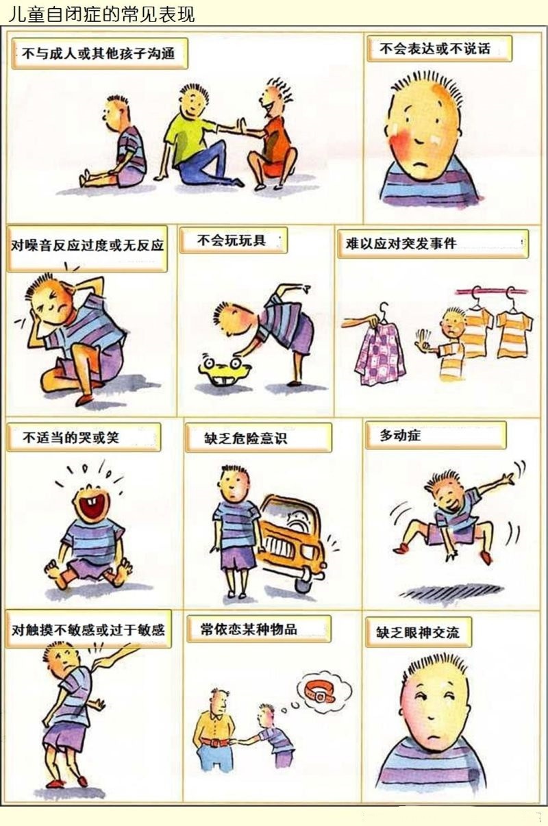 轻微自闭症患儿常有逃避心理,对周围的事物漠不关心,不能正确的表达