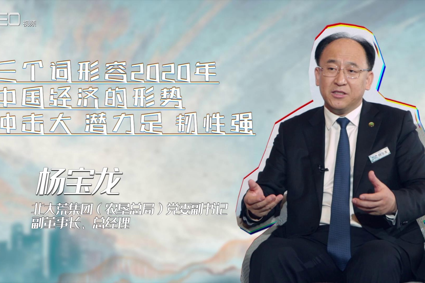 北大荒集团党委副书记杨宝龙：三个词形容2020年中国经济形势