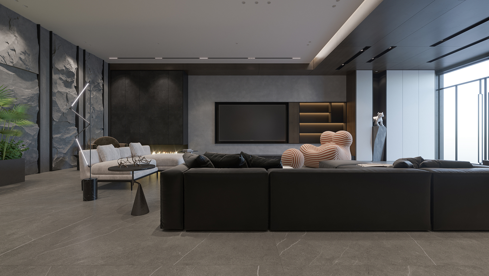 黑白灰系列装修,超适合男士的装修设计,不张扬但个性